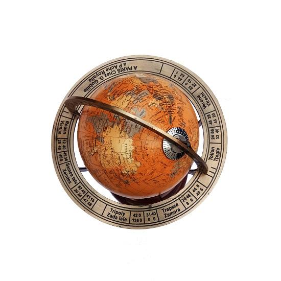 Декоративный глобус мира Декор для дома Декор для офиса - Винтажная карта мира со знаком зодиака Глобус