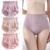 Women High Waist Seamless Panties Hip Lifting Tummy Control Lace Trim Ribbed Briefs Elastic Skinny Underpants