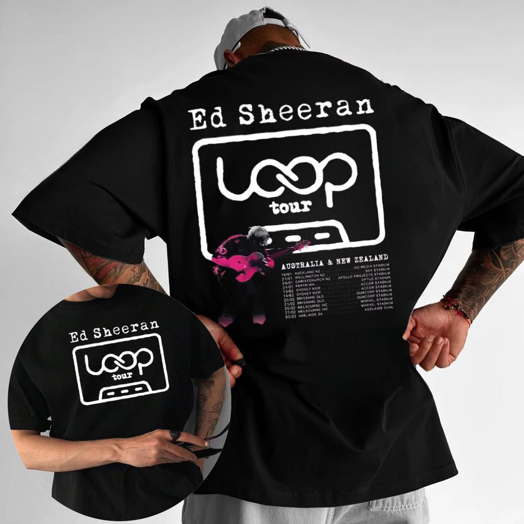 Летняя футболка Ed Sheeran 2025 Хлопок Мужская Летняя Хлопковая Футболка Модная Повседневная Хип-хоп Графическая Одежда Y2K