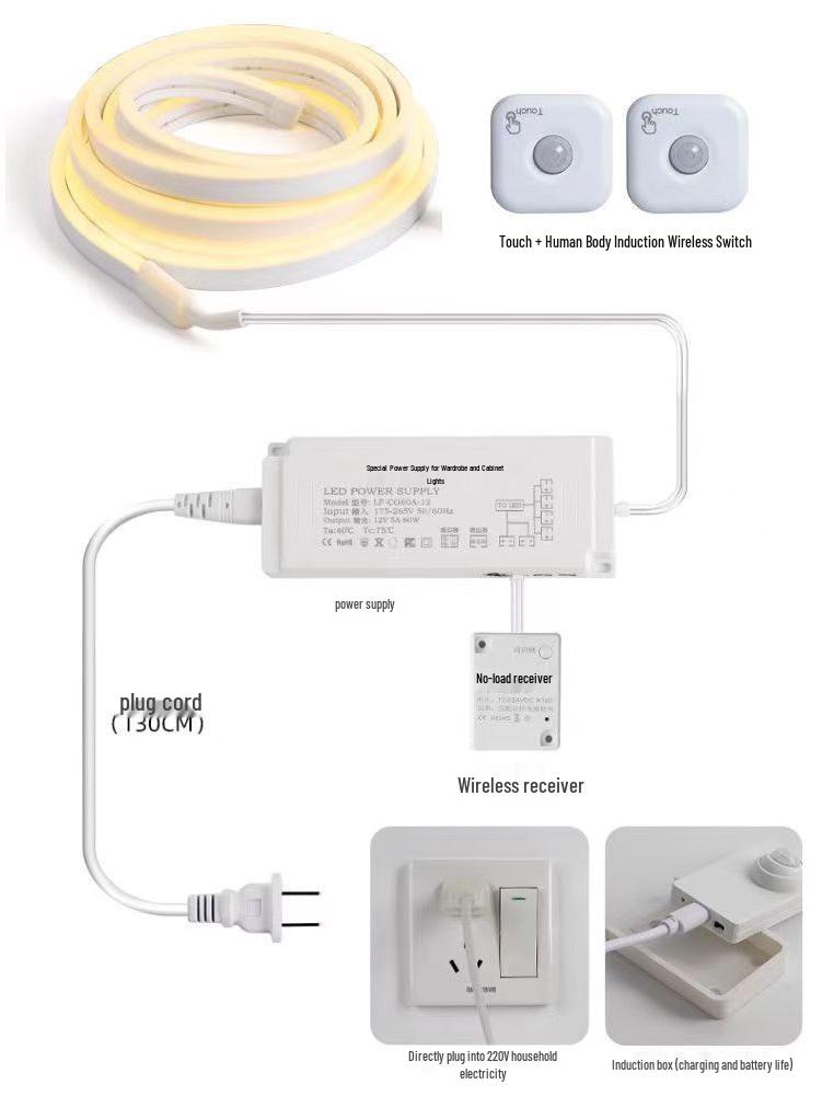 Aisle Wireless Motion Sensor Waterproof LED Strip Light for Hallway and Staircase
