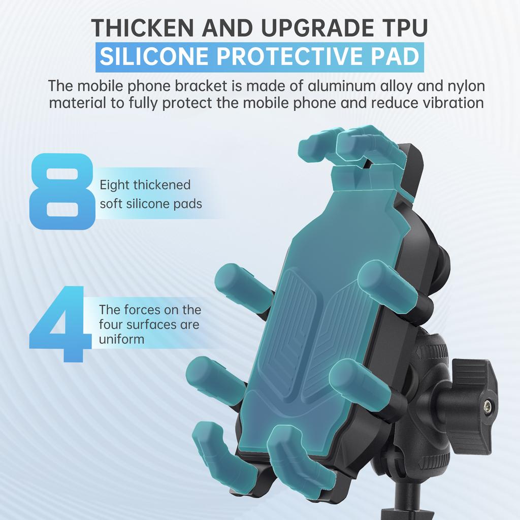 Держатель для телефона на мотоцикле с гасителем вибраций Противоугонный держатель для мобильного телефона на 360 градусов