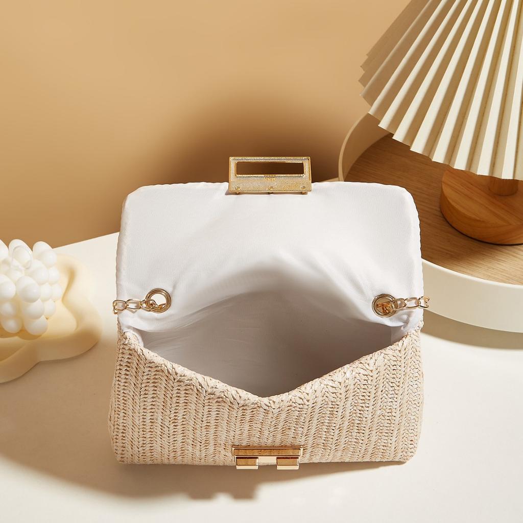 New Trend Versatile Women's Bag Crossbody Bag Sweet Style Fashion Straw Double Head Lock Shoulder Bag