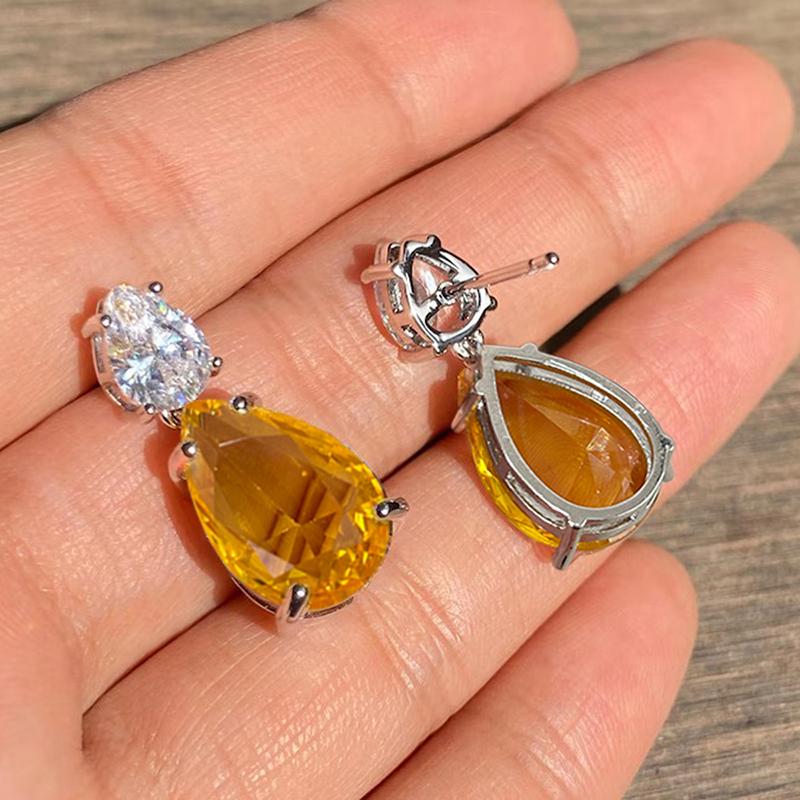 Xiaomi Huitan Sparkling Women Drop Earrings Inlaid Shining White/Yellow CZ Fashion Party Wedding Versatile Accessories Jewelry Gift
