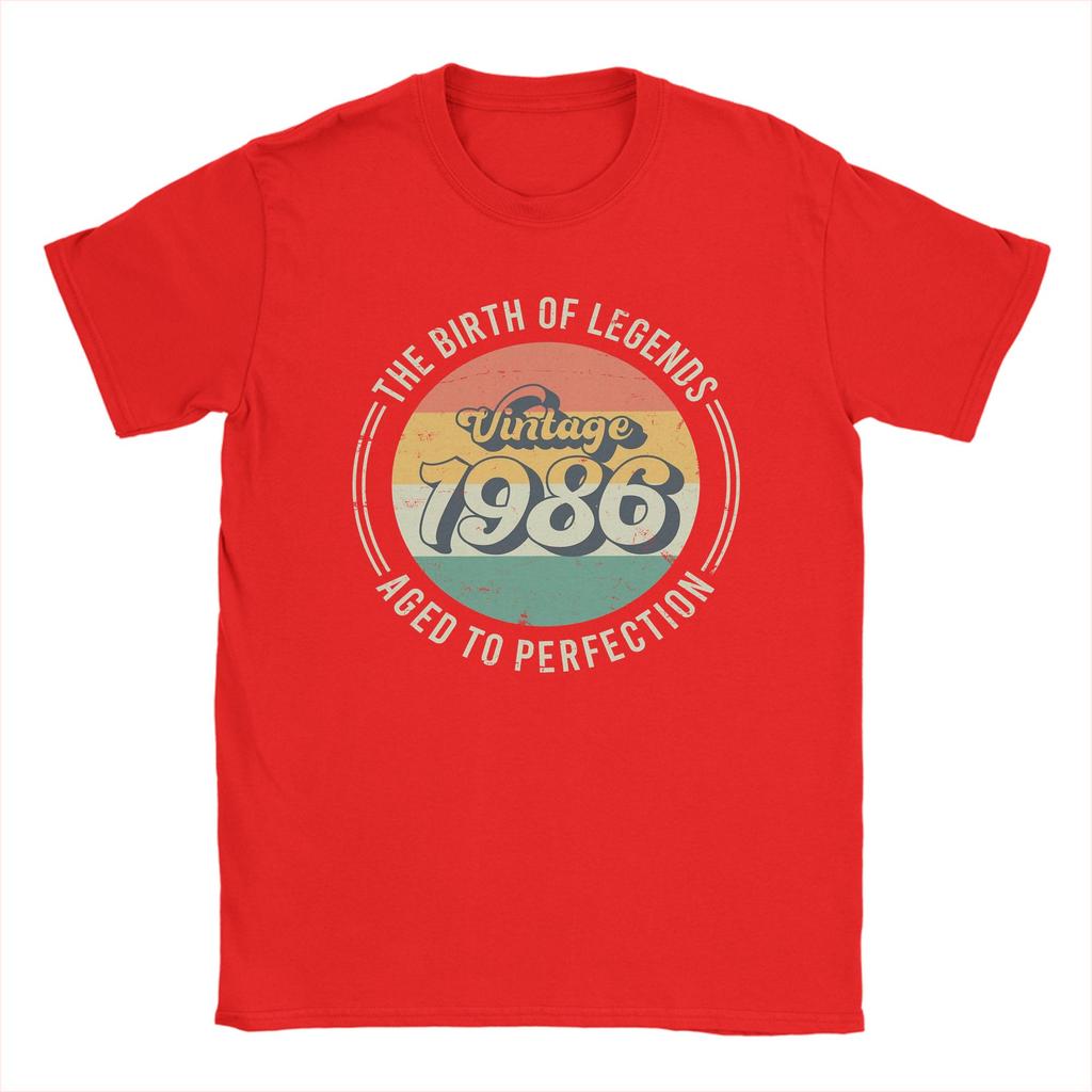 Vintage T Shirt Summer Vintage 1986 40th Birthday The Birth Of Legends Novelty TShirts Cotton Tee Shirt for Men Design Tees