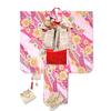 Muromachi Kimono 7 Years Old Girl Full Set Classical Pattern Kimono Set Synthetic Fiber OYM580d101RR [Kyoto St. ] Shichi-Go-San Children's "Pink,