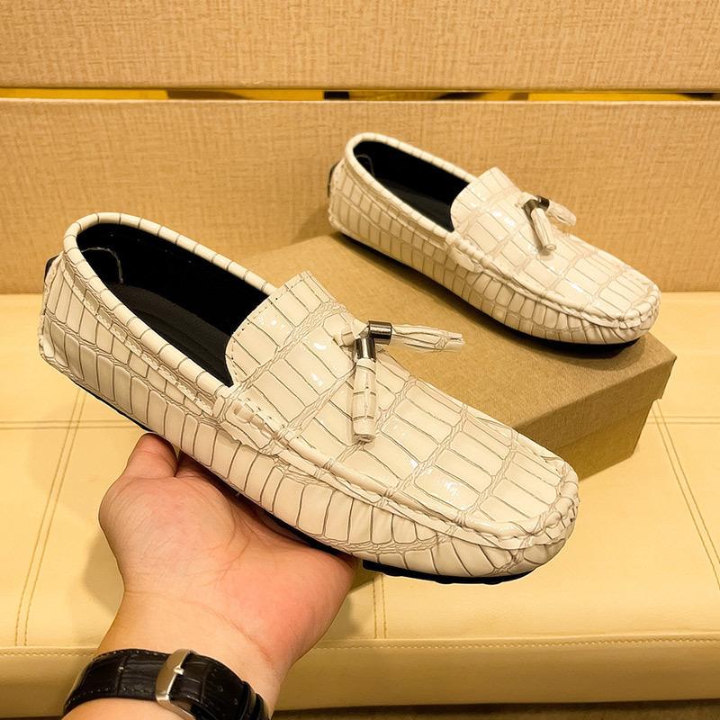 Pacecraft Shoes Men's Driving Loafers, Soft Microfiber Leather with Metal Decoration, Breathable & Comfortable, 4 Colors, Sizes 39-48