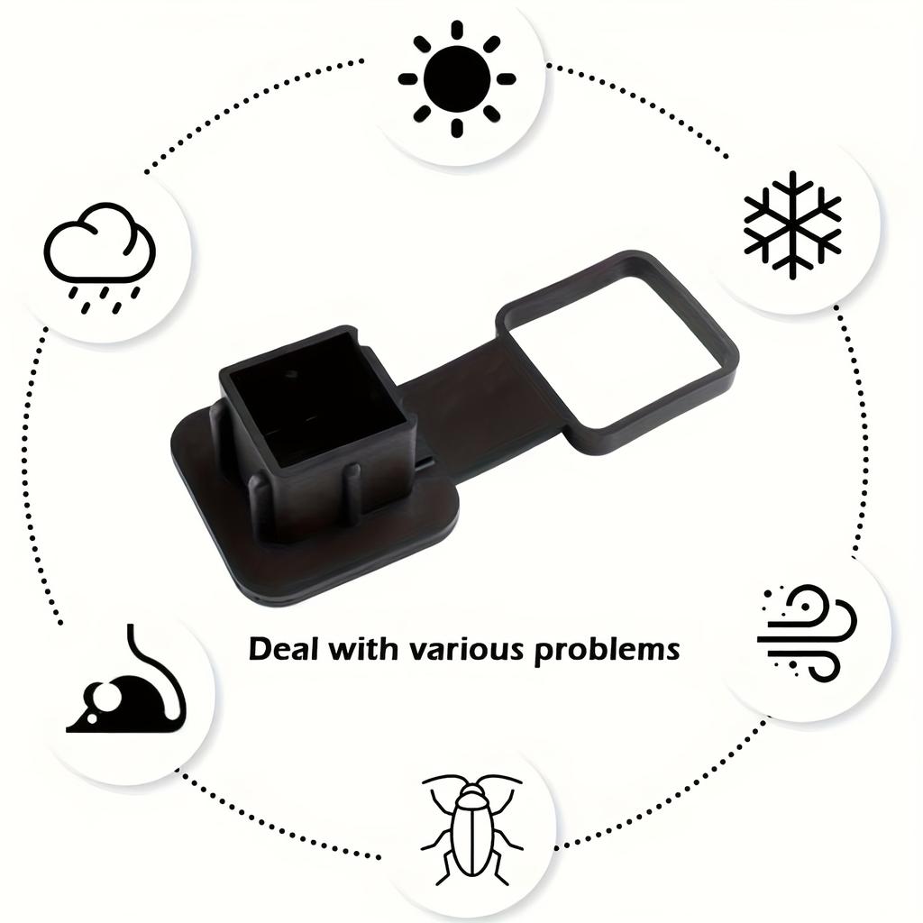 2 Inch Automotive Tow Hitch Cover Heavy Duty Rubber Tube Plug for Towing Accessories Square Receiver Dust Protection Cap