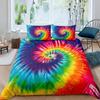 Psychedelic Swirl Duvet Cover Set For Kids Adults Fractal Art Comforter Cover Girls Abstract Artwork Circle Floral Bedding Set