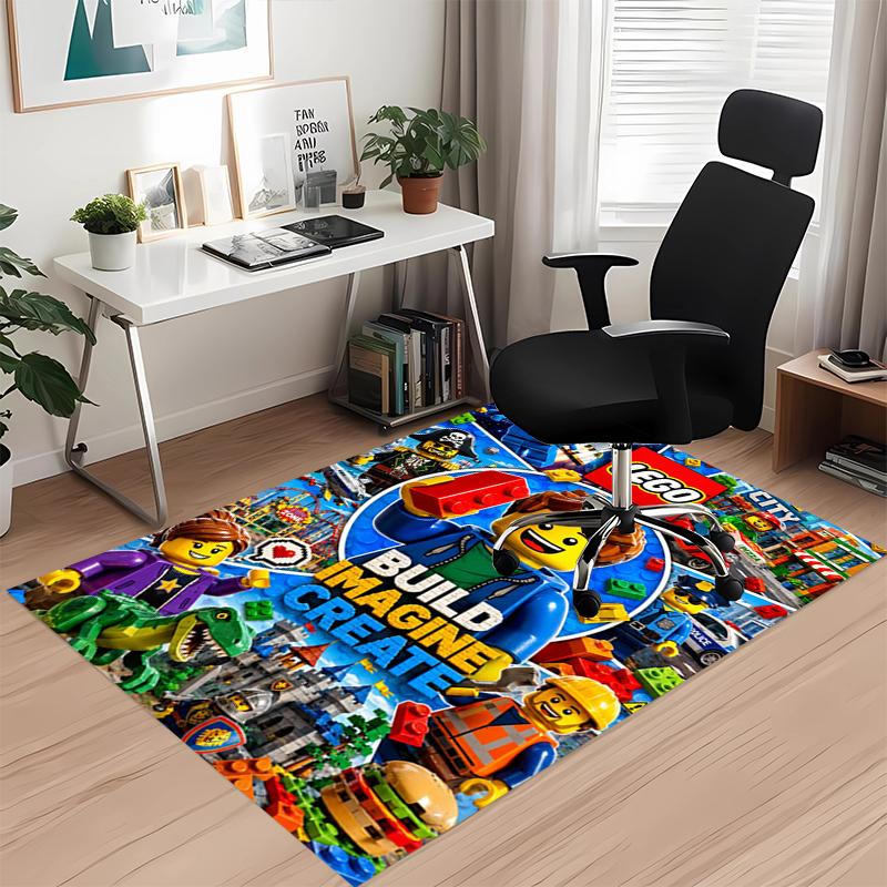 Lego Printed Carpet, for Office Chair Living Room Bedroom Kitchen Room Decor Gifts.