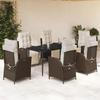 VidaXL 7-Piece Garden Dining Set with Cushions, Table and Chairs with Adjustable Backrest, Outdoor Furniture, 3213410
