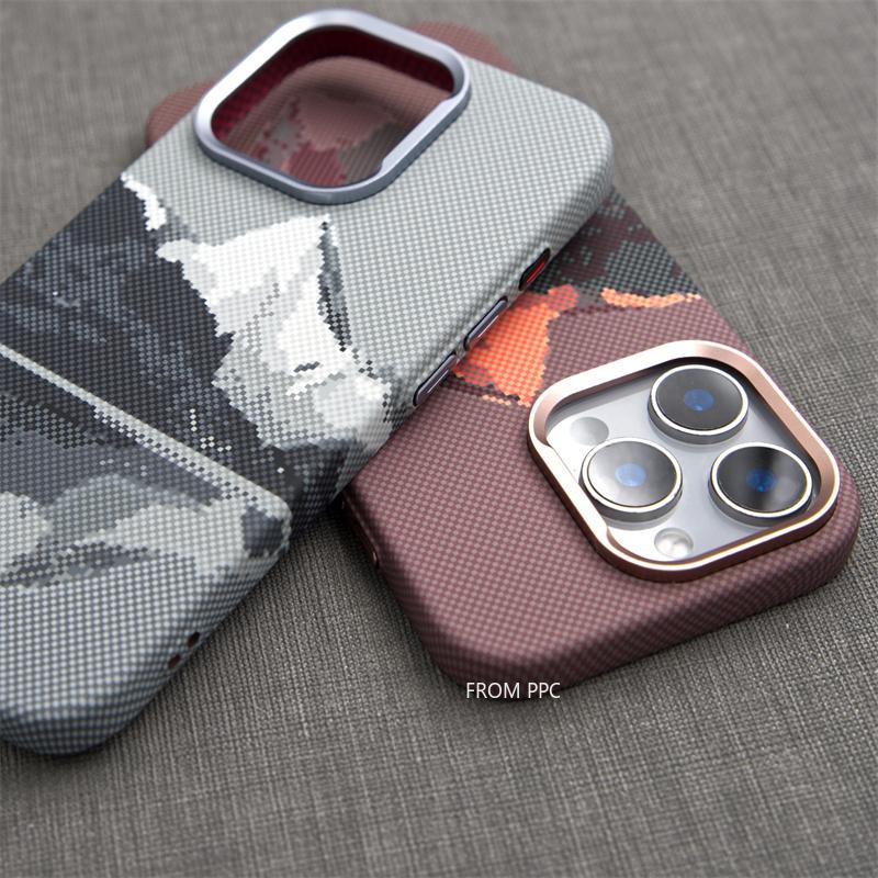 Чехол Funda для iPhone 16 17 Pro Max 15 Рельеф горы Угольный цвет Жесткий магнитный корпус телефона Независимая кнопка Защитный корпус