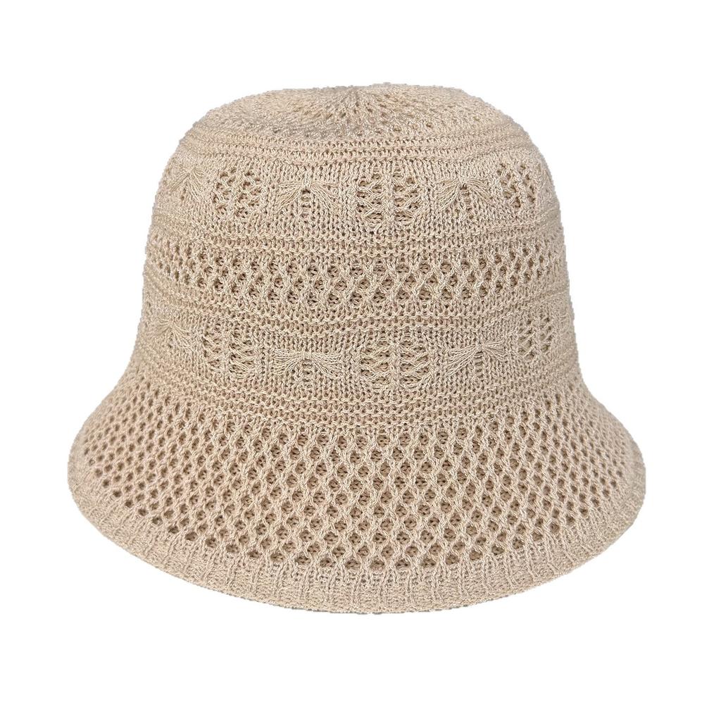 New double-sided knitted bucket hat women's versatile sun hat summer thin breathable sunscreen face hat