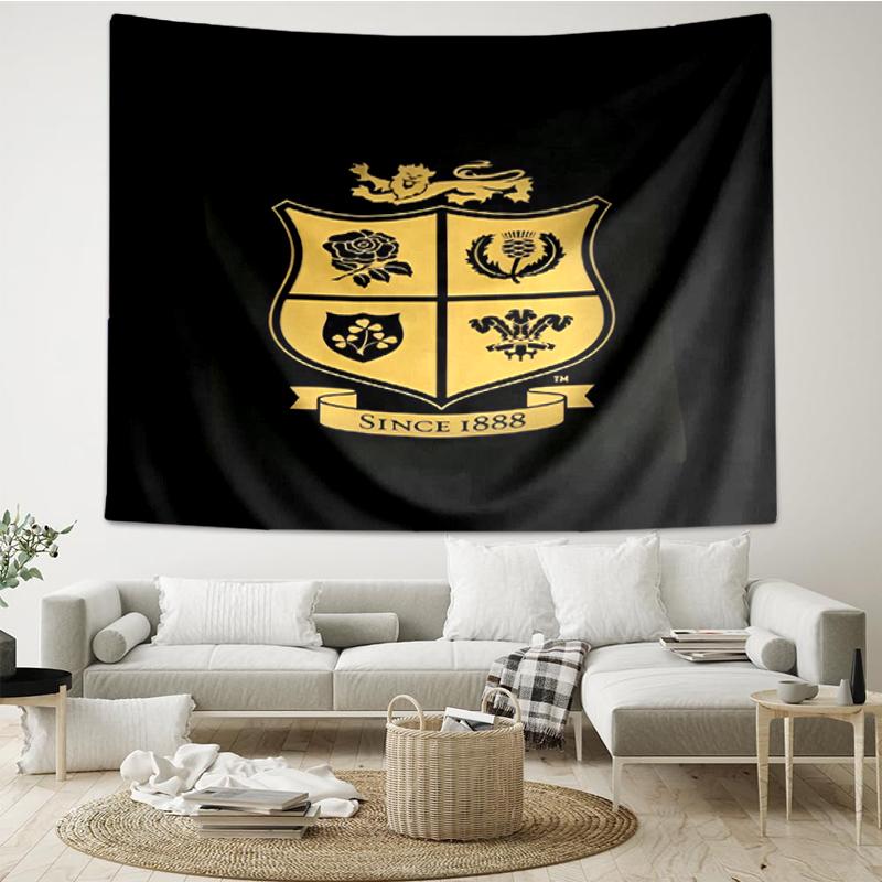 British & Irish Lions Print Tapestry, Backdrop, Easy Setup, Ideal for Bedroom, Office & Living Room, with Aesthetic Wall Hanging Decor.