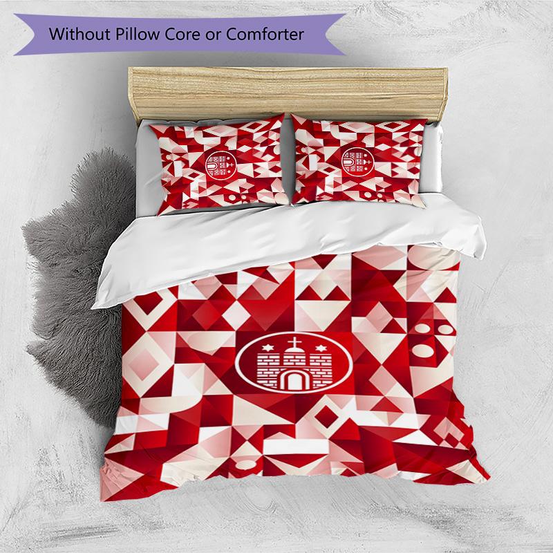 FC St. Pauli Football Printed 3 Pieces Bedding Set, Comfortable Skin Friendly Bedroom Duvet Cover Set