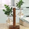 Creative Wooden Frame Hydroponic Vase Green Plant Transparent Glass Flower Arrangement Container Desktop Decoration Home Decoration