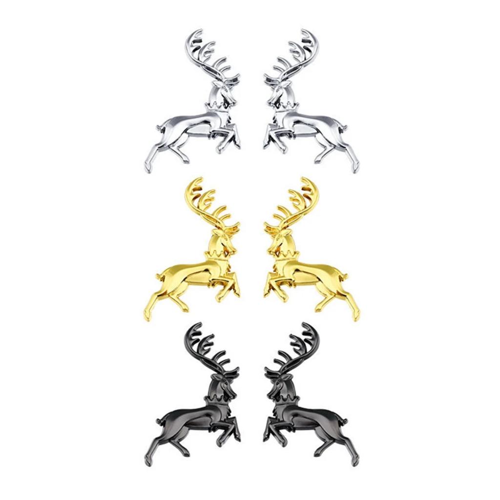 3D Metal Elk Deer Logo Badge Sticker Side Fender Rear Trunk Emblem Decal