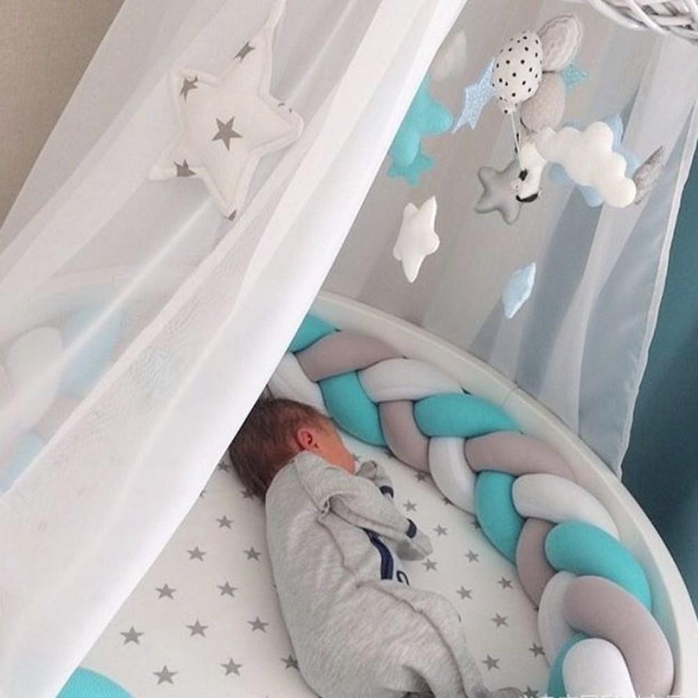 Мягкий плюшевый бортик для кроватки, дышащая плетеная подушка, плюшевая подушка с узлами, защита для кроватки, домашние украшения