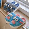 Осень и зима новые мультяшные плюшевые хлопковые тапочки с маленьким монстром, толстая подошва, мягкие, милые, домашние, комнатные, нескользящие, теплые тапочки для женщин