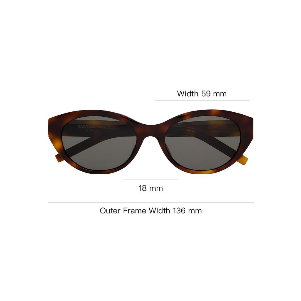 Saint Laurent Cassandre Hinge Oval Sunglasses Women sunglasses Tortoise SL-M148/F-002