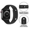 Совместимый силиконовый ремешок для Apple Watch S11 - Все серии, Универсальная двусоставная застежка-кнопка.