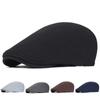 Unisex Cotton Soft Beret Hat Flat Top Caps Driver Retro Casual Baker Newsboy Cap Cabbie Hat Golf Caps