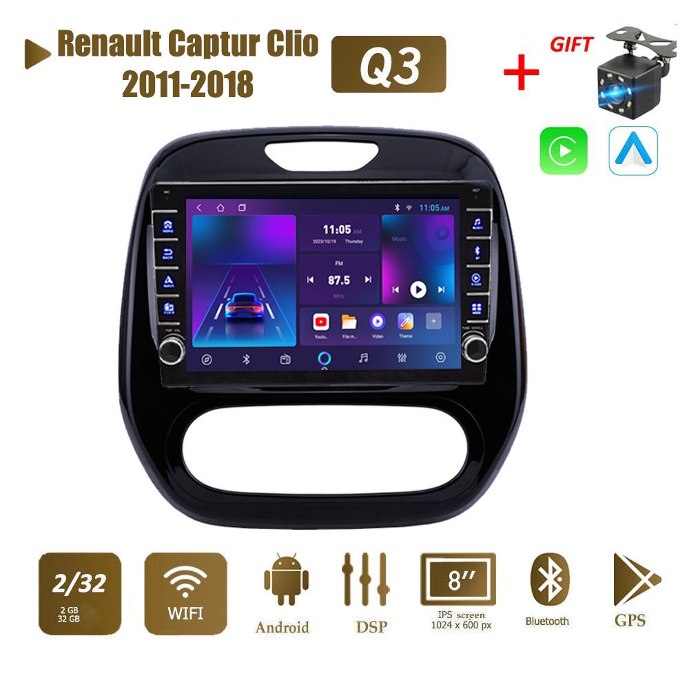 icreative Для Renault Captur Clio 2011-2018 с кнопкой Android автомобильный радиоприемник мультимедийный плеер навигация стерео GPS 2 Din Carplay 2 + 32 ГБ
