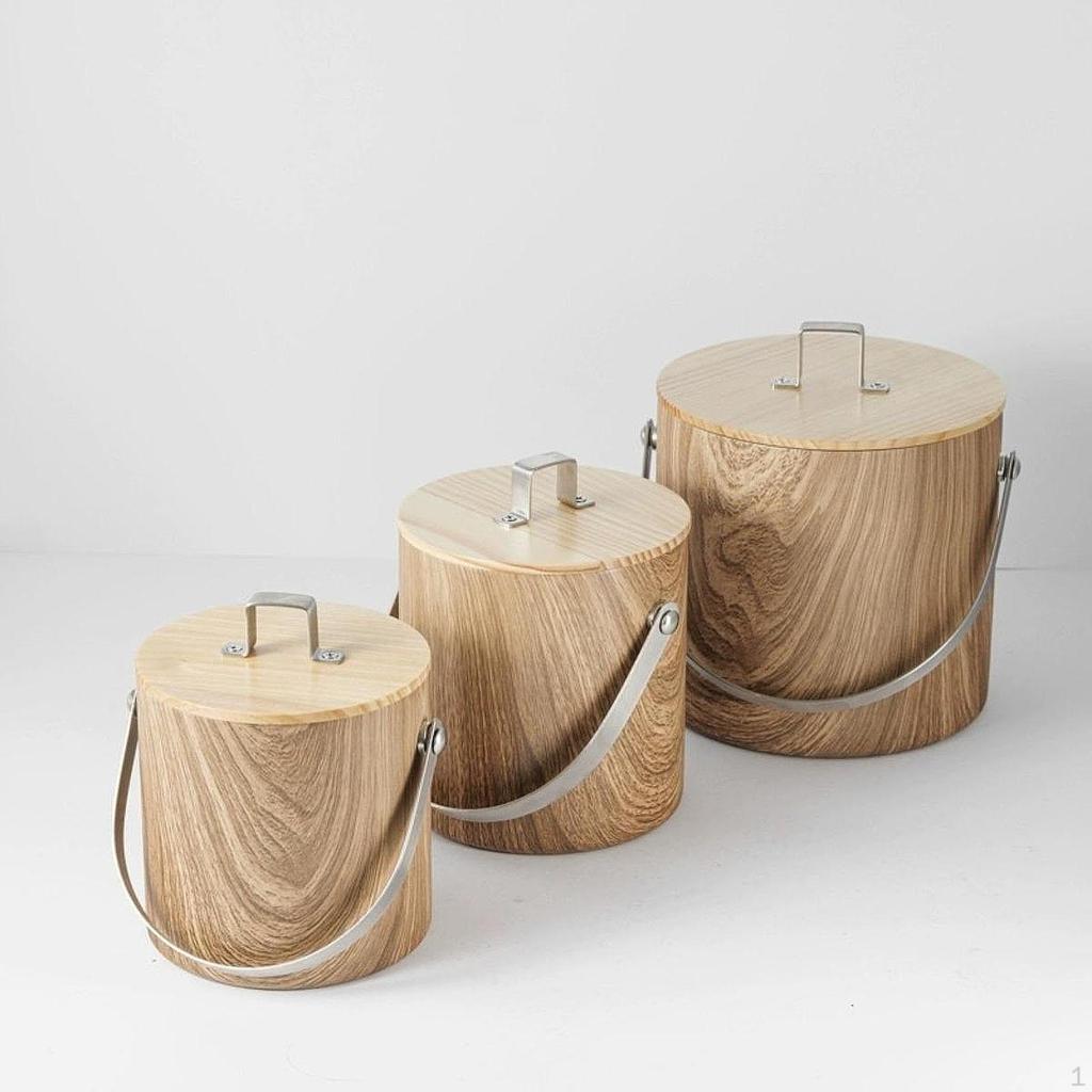 Ice Bucket Beer with Lid and Tong Multipurpose Metal Beverage Tub Drink Cooling for