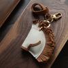 Horse, Original Design Leather Handmade Car Key Bag Pendant, Personalized Trend Matching, Men's and Women's Gifts, Keychain.