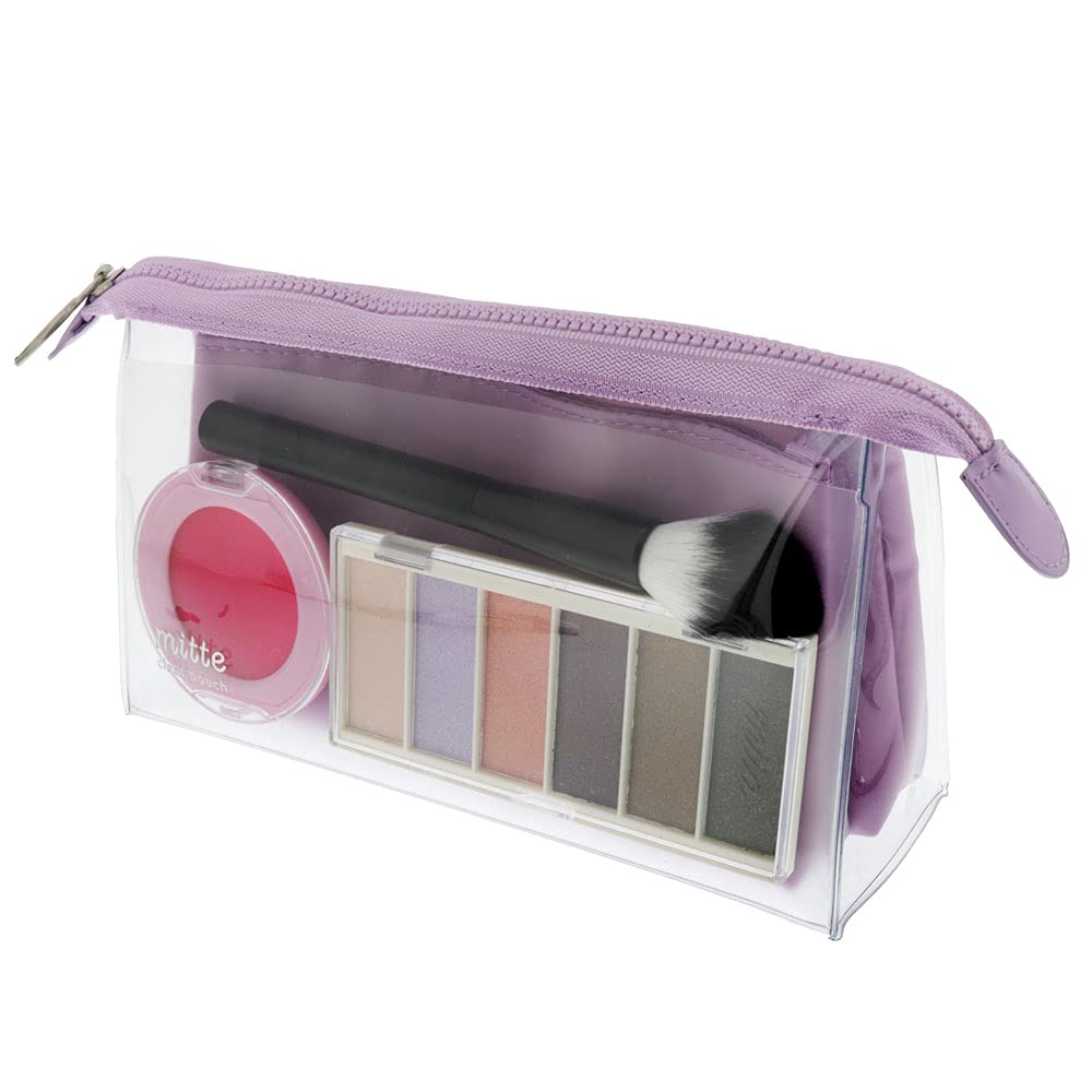 Sunstar Stationery Pen Case Clear Pouch Mitte with Gusset Light Violet S2314398