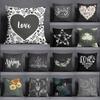 Cool Black Wind Black Bottom Flower Series Pillow Decorative Pillow Bedroom Sofa Car Cushion Cover Pillowcase