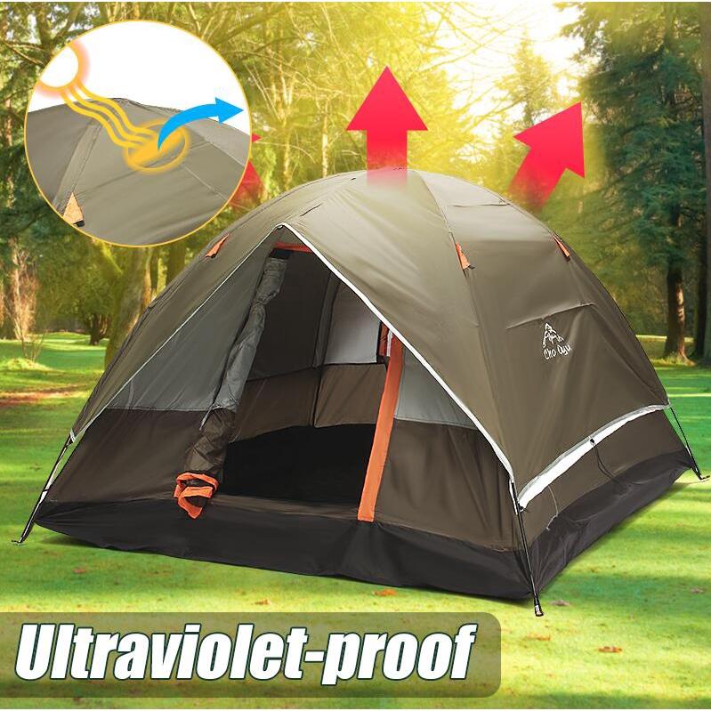 4-местные двухслойные палатки, водонепроницаемые, устойчивые к ультрафиолетовому излучению, для семейного отдыха на природе, рыбалки, охоты, вечеринки, кемпинга, палатки для путешествий