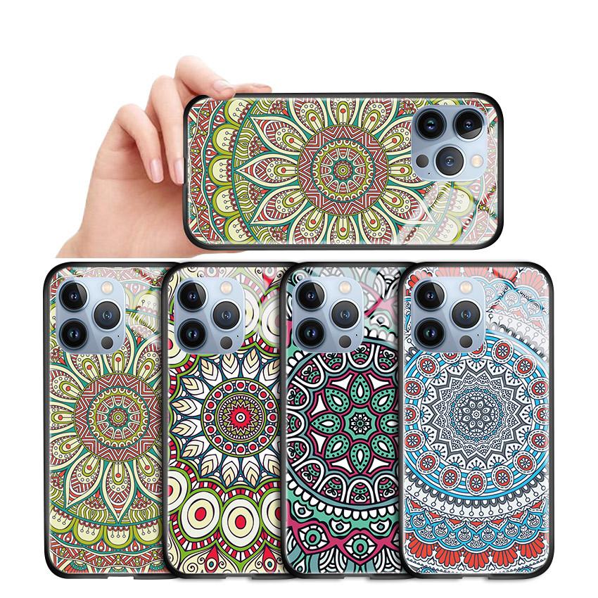 Чехол для телефона из закаленного стекла для iPhone 11 12 13 14 15 16 17 Redmi 10 12 14C Note10 Note14 Xiaomi 11Lite PocoC75 Мягкий край Ударопрочный Гладкий чехол