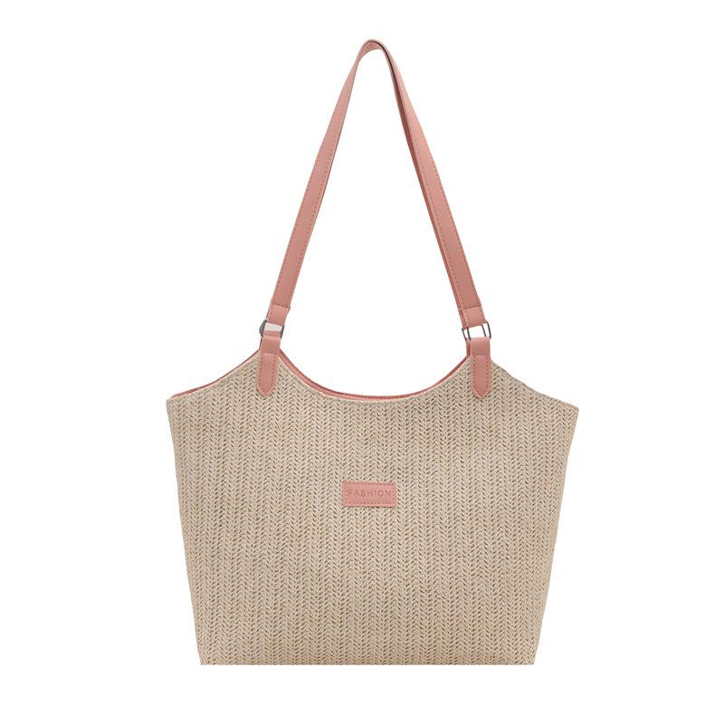 Повседневная текстура простая 2025 новый тканый модный тренд летний дизайн большая вместимость женская плечевая сумка-тоут