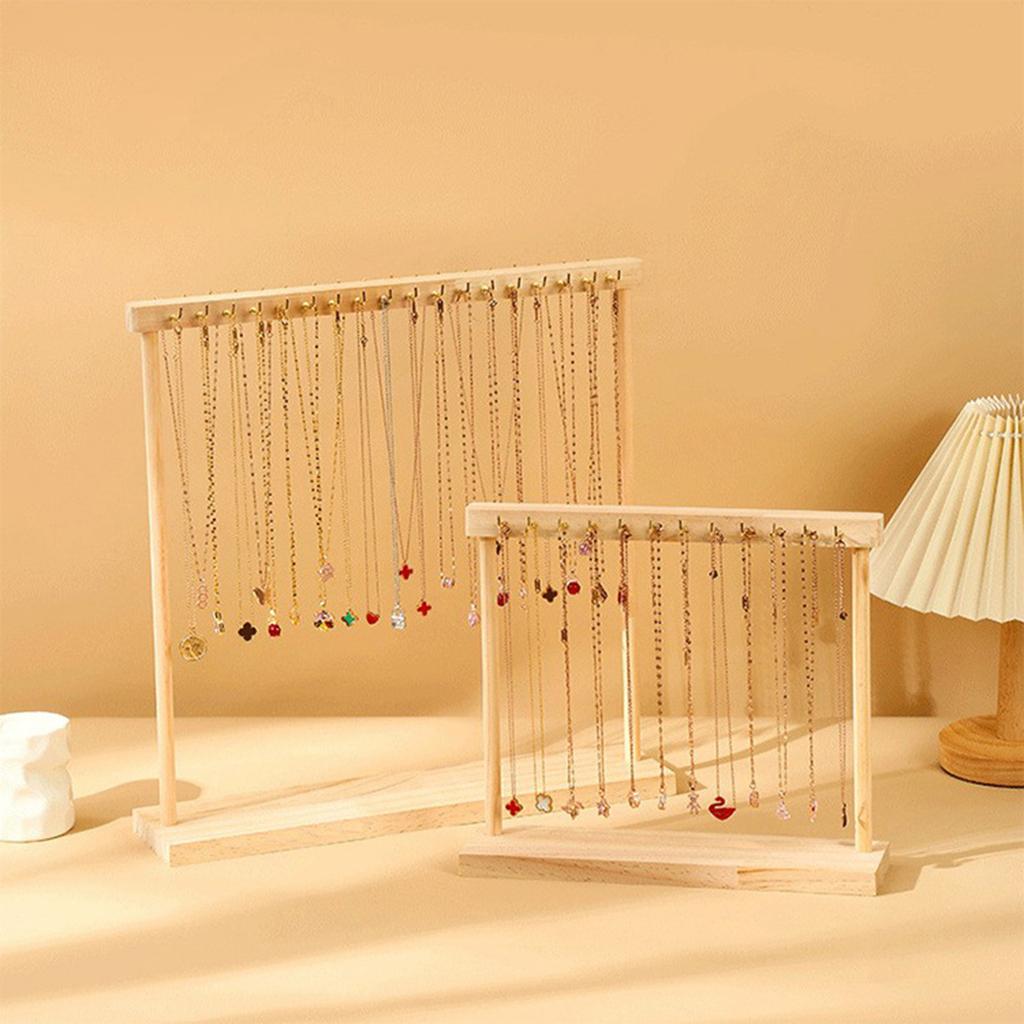 Sturdy Natural Wood Necklace Rack Quality Wood Necklace Showcases Easy Access Stand Rack for Daily Use and Storage