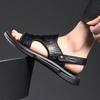 Модные Классические Мужские Сандалии Летние Сандалии с Крокодиловым Узором Дышащие Мужские Кожаные Туфли Роскошные Сандалии Мягкие Уличные Мужские Римские Сандалии