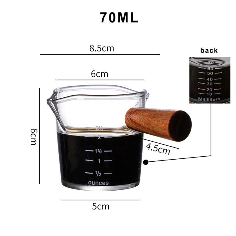 Title Measuring Cup Concentrated Coffee Glass Double Mouth Bottle Coffee Shares Pot Wooden Handle Glass Small Milk