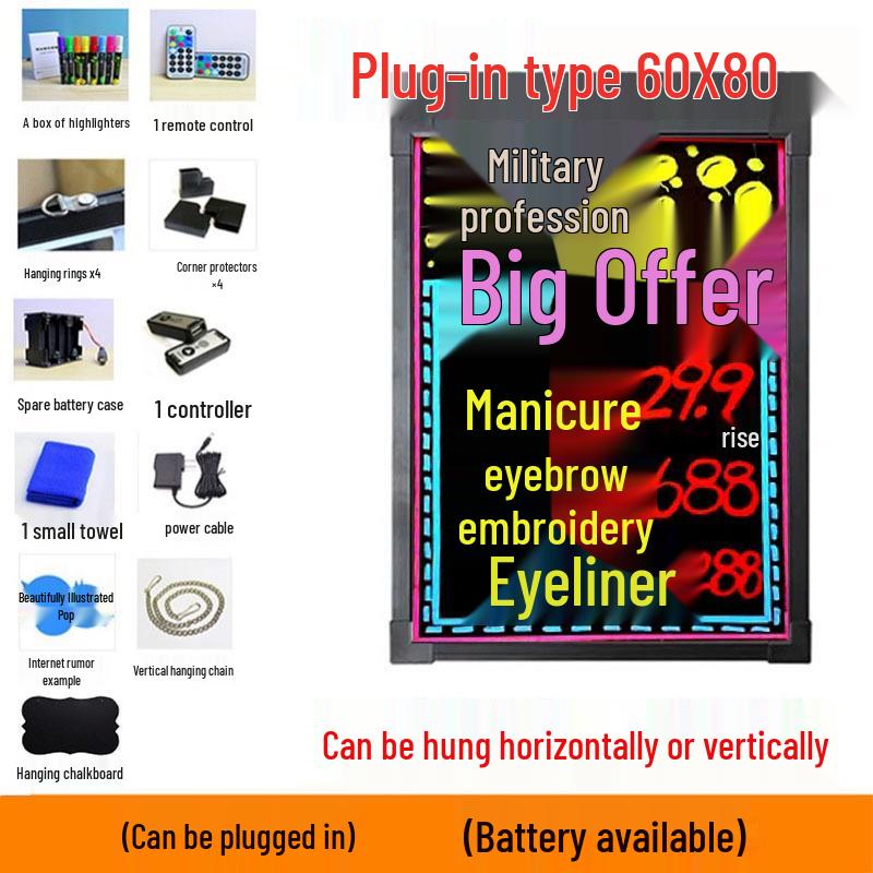 Светодиодная меловая доска - Светящаяся рекламная доска-меню