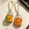 Cartoon Lucky Fruit Orange Keychain 3D Fruit Pendant Simulation Orange  Gift Accessories