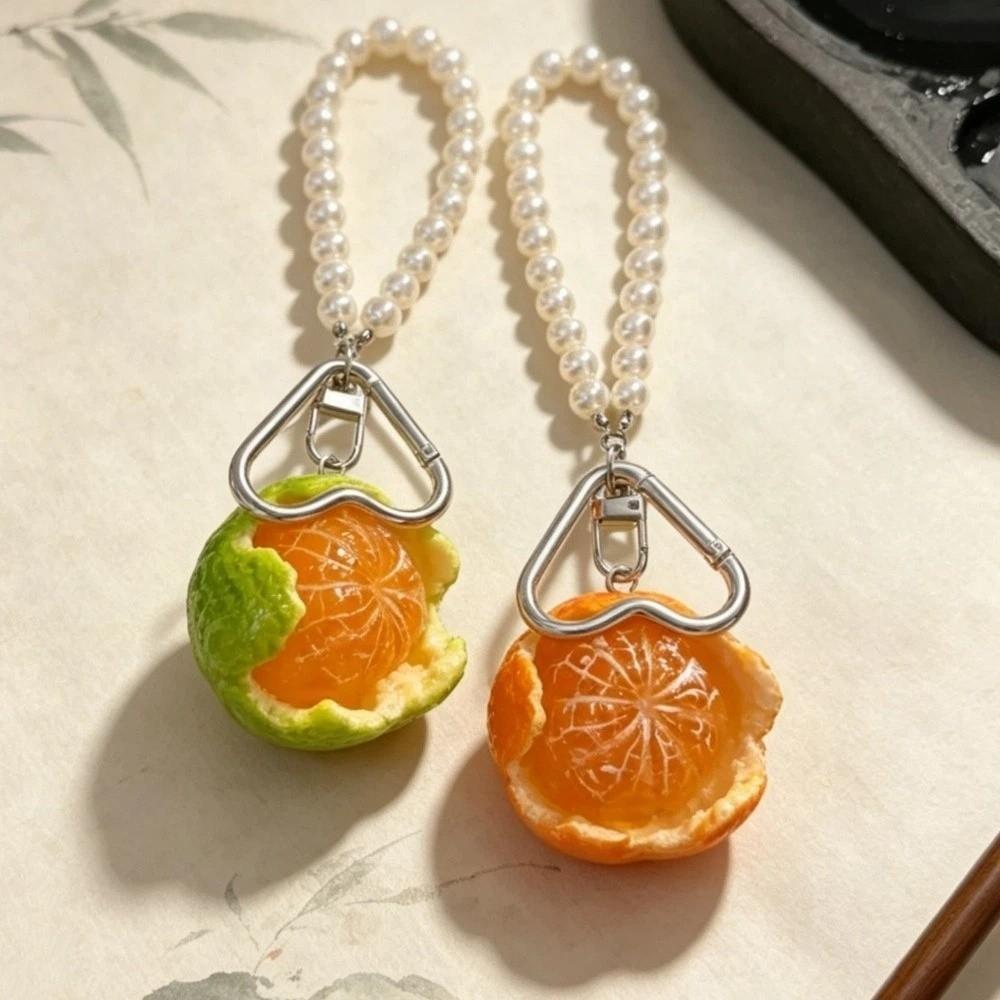 Cartoon Lucky Fruit Orange Keychain 3D Fruit Pendant Simulation Orange Gift Accessories