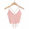 Women Sexy V-Neck Tops Bandage Solid Color Summer Knitted Tank Top Camis