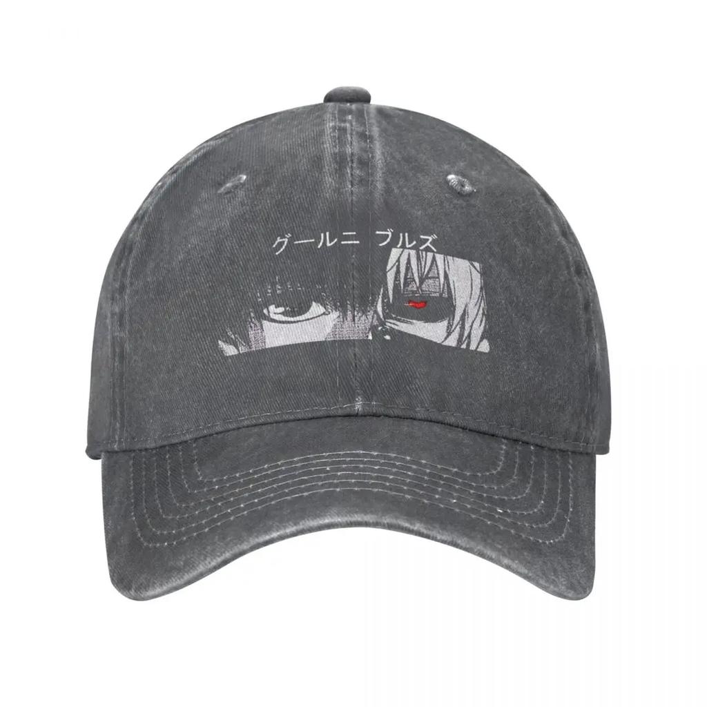 Kaneki Ken Baseball Cap Vintage Distressed Denim Tokyo Ghoul Blood Headwear Unisex Style Outdoor Running Golf Adjustable Cap Hat