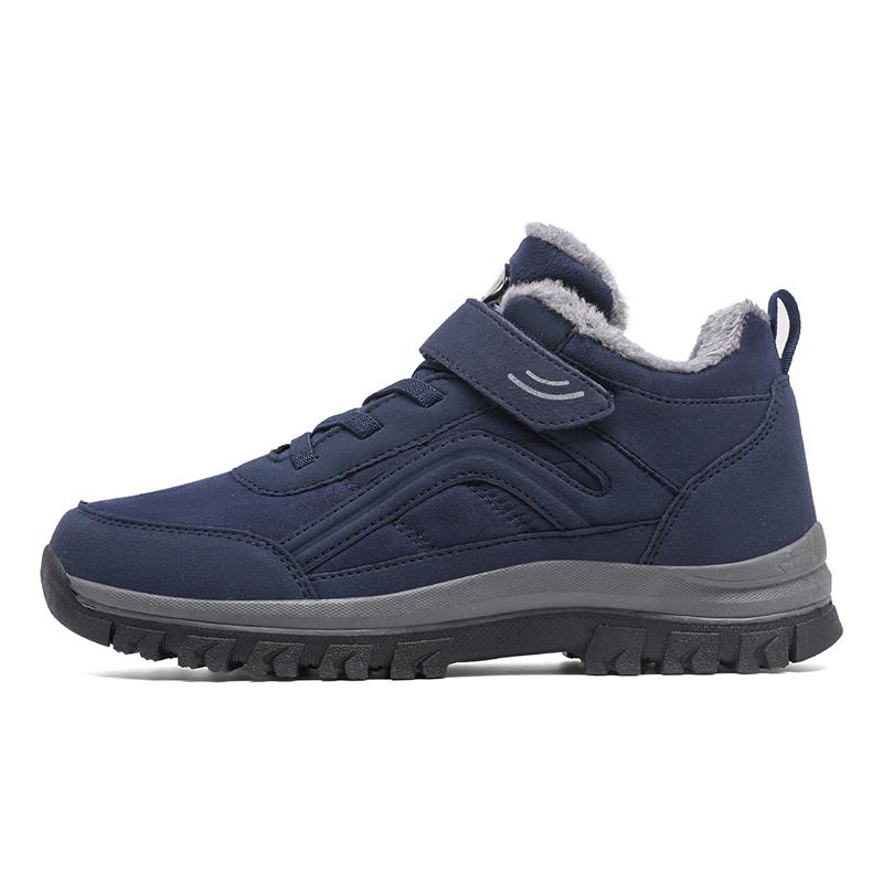 Winter Walking Shoes Unisex Hook And Loop Strap Quick Lace Collar Plush Lined 34-43