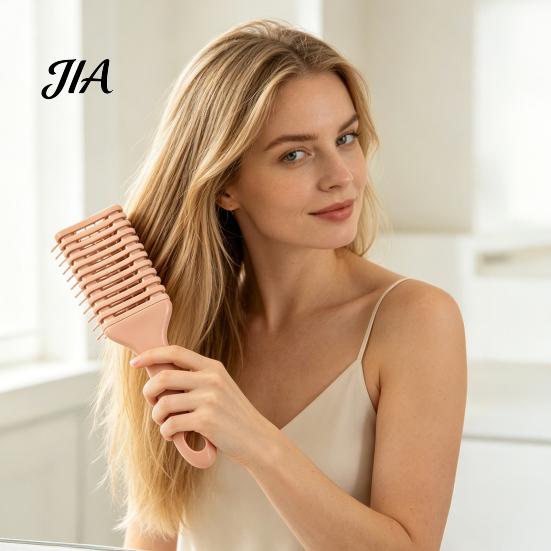 Gentle Detangler Comb Curly Hair Brush for Women, Scalp Massage Vented Paddle Elastic Tooth Brush, Anti-static Detangling Styling with Ergonomic