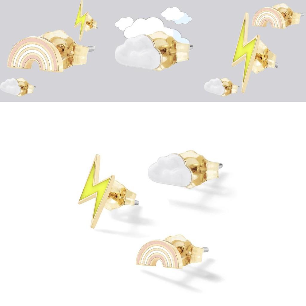 Трендовые серьги в виде облака с молнией и радугой, шикарные модные женские украшения из сплава