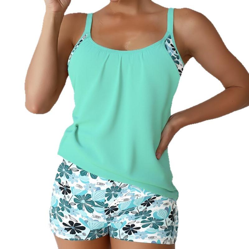 New Split Swimsuit Tankini Female Sexy Belly Cover Leopard Print Boxers Cover