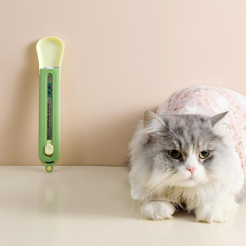 Кормушка для кошек, кошачья полоска, артефакт, ложка для еды, мясная паста, ложка для кормления, длинная ручка, ложка