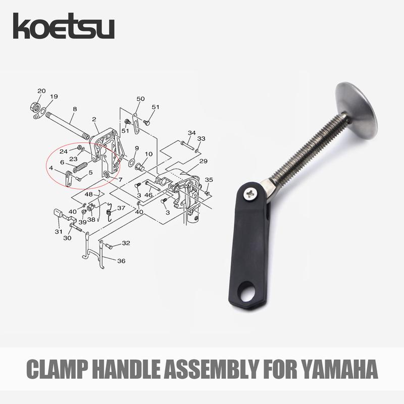 KOETSU Clamp Handle - Compatible with Yamaha Parsun HANGKAI Outboard Marine Engine Parts Kit for Two-Stroke Engines (2-60 HP)