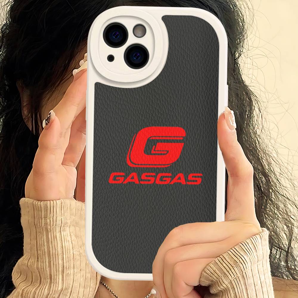 Красный чехол для телефона на мотоцикл G-GasGas для iPhone 16 15 14 13 12 11 Pro Max Plus Кожаный мягкий чехол