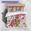 3pcs Duvet Cover Set (1*Duvet Cover + 2*Pillowcase, Without Core), The Grinch Print Bedding Set, Bedroom Decor, All‑Season, Birthday Gift