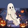 Halloween Ghost Walking Dog Statue Spooky Garland Ghost Walking Puppy Figurine Resin Sculpture Indoor Outdoor Desktop Decoration Ornament